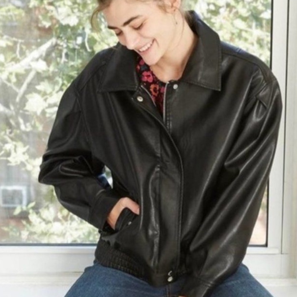 Wild Fable Black Leather Biker Jacket